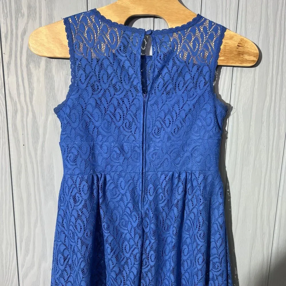 Dress Barn Lace Overlay Blue Dress Knee Length Sleeveless‎ Womens Size 14